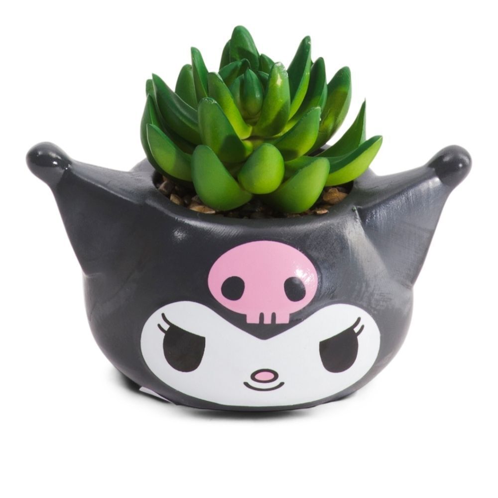 Silver Buffalo Kuromi Planter with Succulent